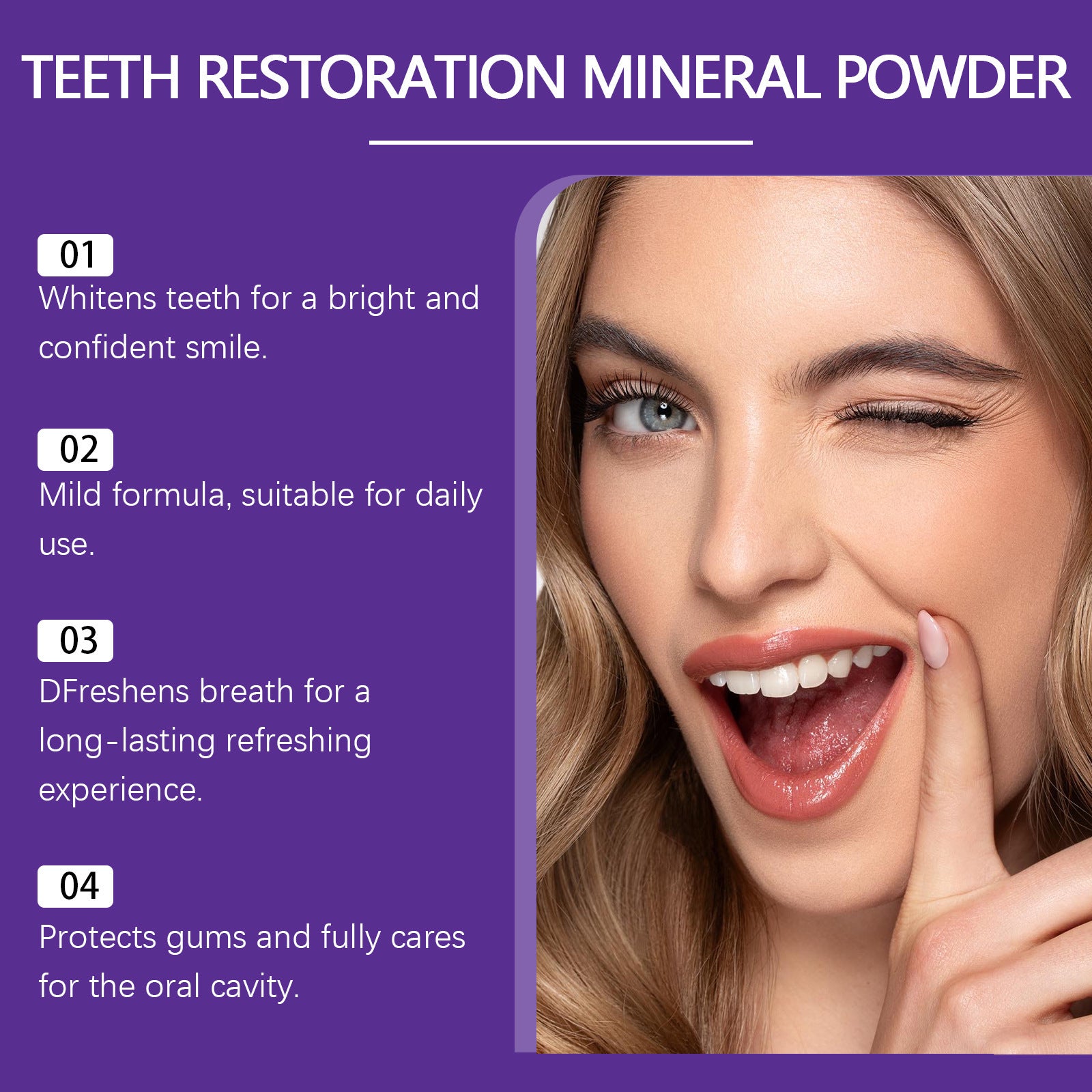 Purple teeth whitening powder