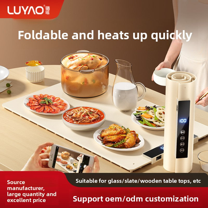 Silicone Warming Plate, Rollable Hot Pot Mat, Heat Preservation Board, Household Electric Heating Table Graphene