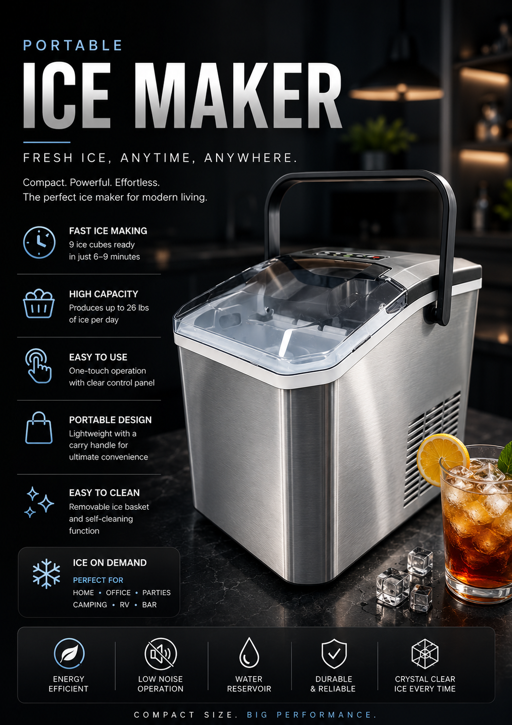 Portable Mini Ice Maker for Home Use