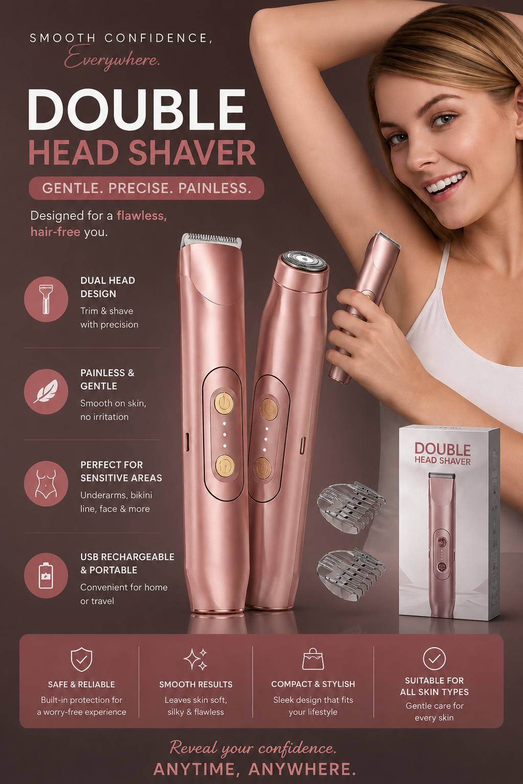 Dual Head Electric Body Shaver
