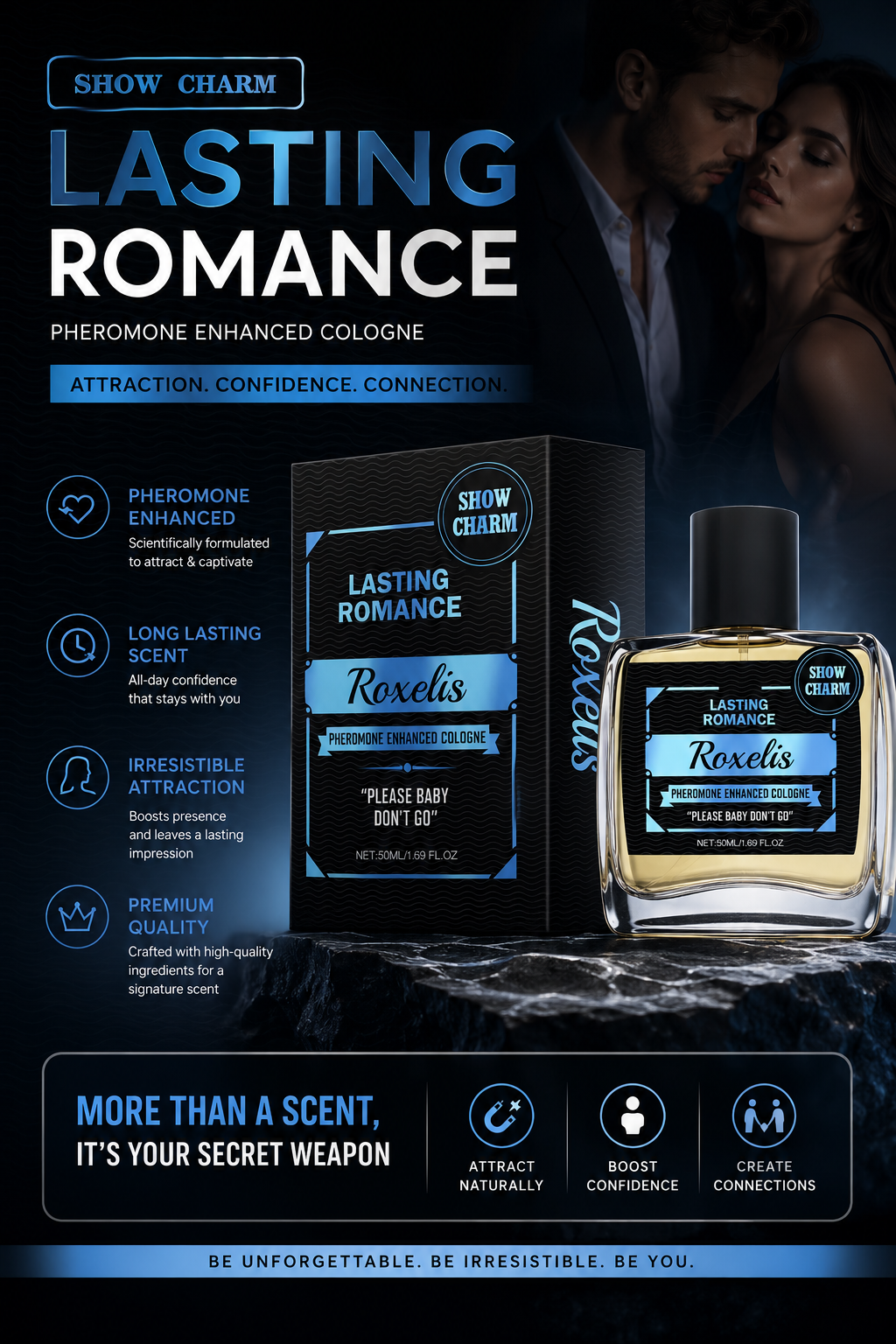 Roxelis Lasting Romance Attraction Cologne for Men,50ML